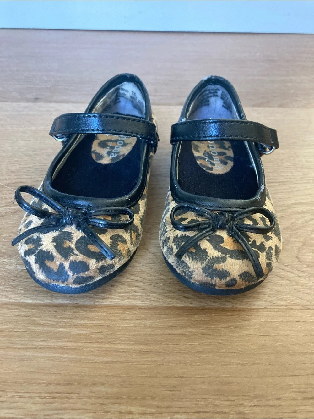 Leopard Print Toddler Mary Jane Ballet Flats with Black Trim